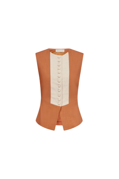 Destree Camel Sleeveless Top - Destree - Graphic Parisian Fashion - Shop at Luxury Shoes 