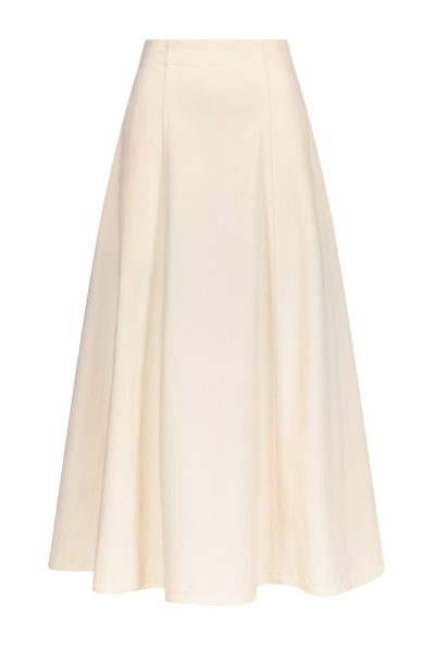 Destree Ecru Denim Midi Skirt With Pockets - Destree - Graphic Parisian Fashion - Shop at Luxury Shoes 