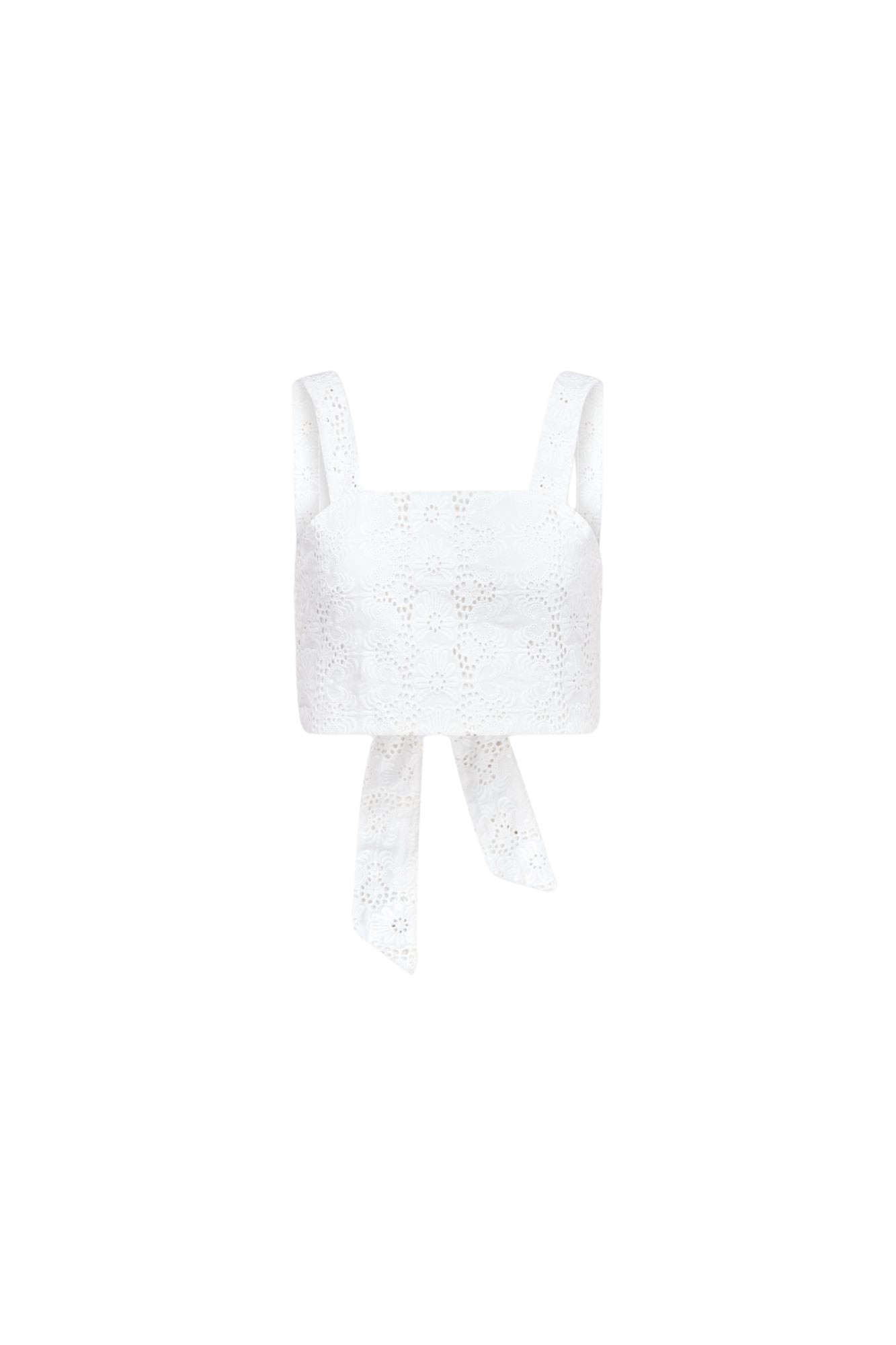 Destree-Embroidered-White-Bow-Tie-Top86354_nobg Destree Embroidered White Bow-Tie Top - Destree - Graphic Parisian Fashion - Shop at Luxury Shoes
