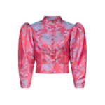 Destree Jacquard Satin Puff Sleeve Jacket - Destree - Graphic Parisian Fashion - Shop at Luxury Shoes 