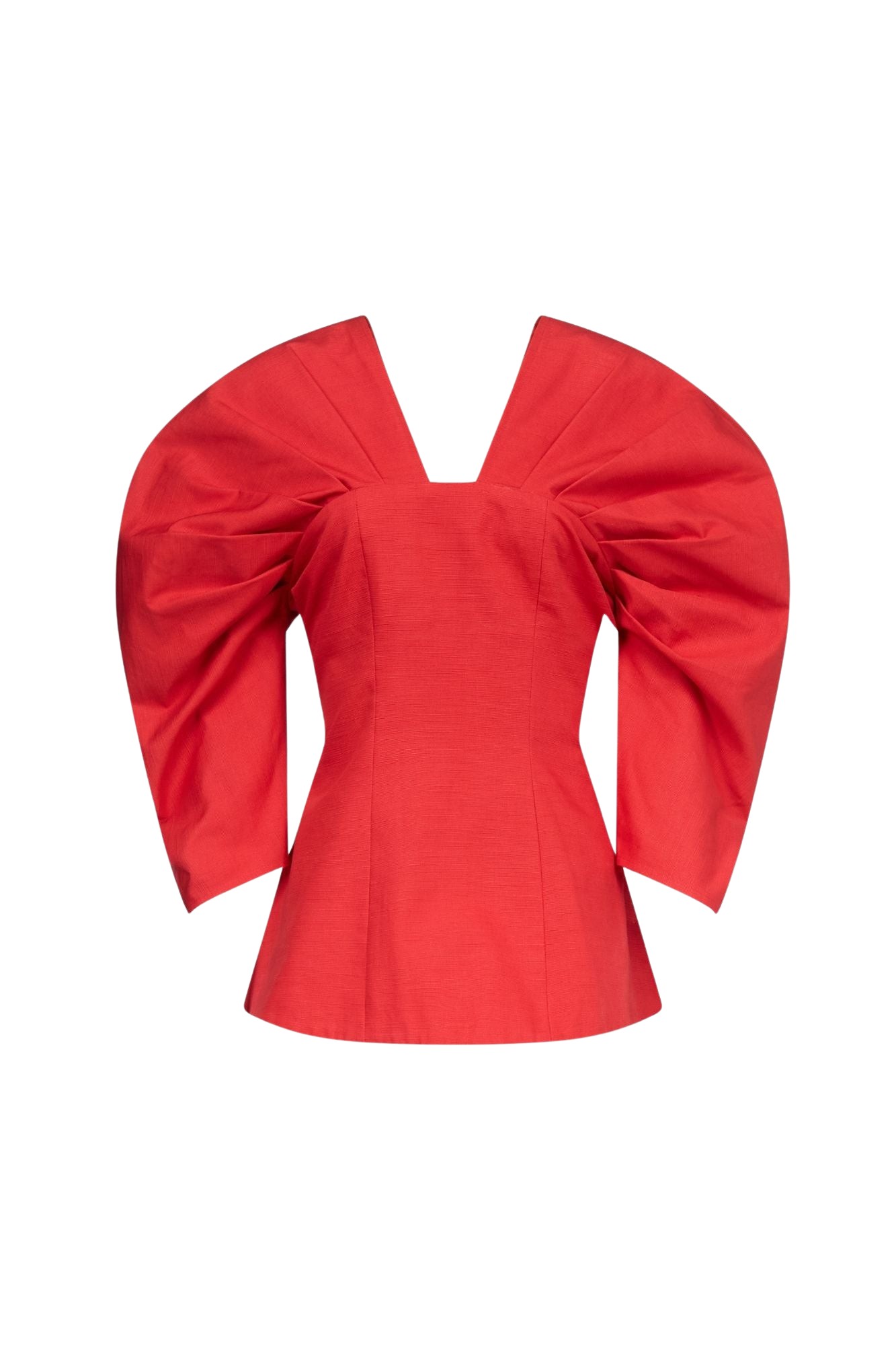 Destree-Red-Textured-Top-With-Structured-Sleeves61928_nobg Destree Red Textured Top With Structured Sleeves - Destree - Graphic Parisian Fashion - Shop at Luxury Shoes