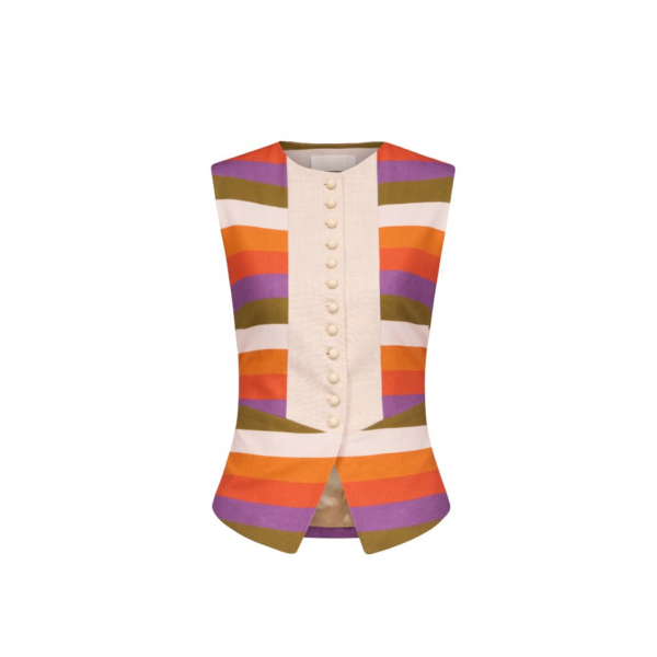 Destree Striped Sleeveless Linen Top - Destree - Graphic Parisian Fashion - Shop at Luxury Shoes 