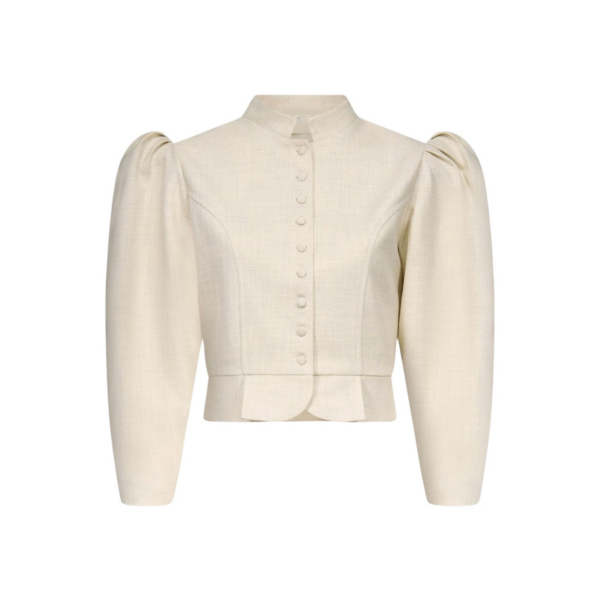 Destree Warm Grey Puff Sleeve Jacket - Destree - Graphic Parisian Fashion - Shop at Luxury Shoes 