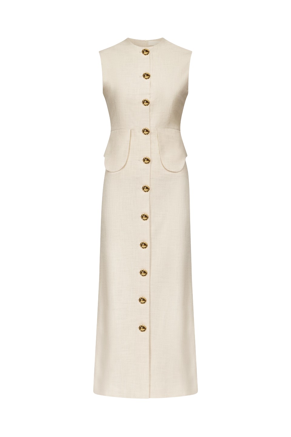Destree-Warm-Grey-Sleeveless-Midi-Dress19160_nobg Destree Warm Grey Sleeveless Midi Dress - Destree - Graphic Parisian Fashion - Shop at Luxury Shoes