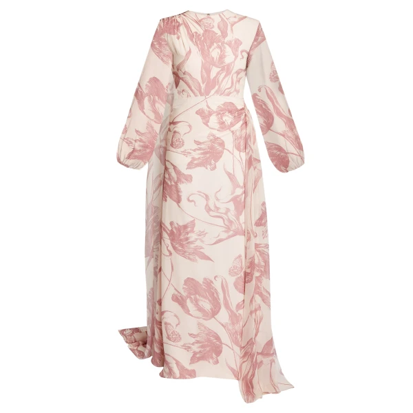 Erdem Draped Floral Print Silk Voile Gown - Dresses - British Romantic Luxury at Luxury Shoes 