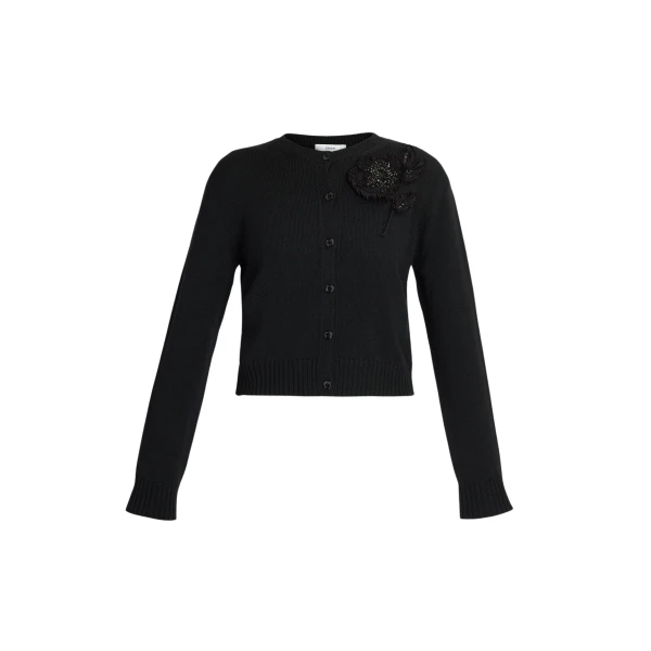 Erdem Embellished Merino Wool Cardigan - Knitwear - British Romantic Luxury at Luxury Shoes 