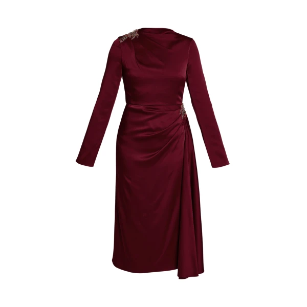 Erdem Embellished Satin Cady Midi Dress - Dresses - British Romantic Luxury at Luxury Shoes 