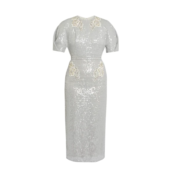 Erdem Embellished Sequins Midi Dress - Dresses - British Romantic Luxury at Luxury Shoes 