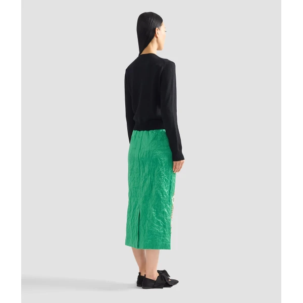 Erdem Embellished Textured Satin Midi Pencil Skirt - Skirts - British Romantic Luxury at Luxury Shoes 