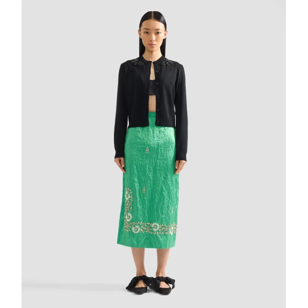 Erdem Embellished Merino Wool Cardigan - Knitwear - British Romantic Luxury at Luxury Shoes 