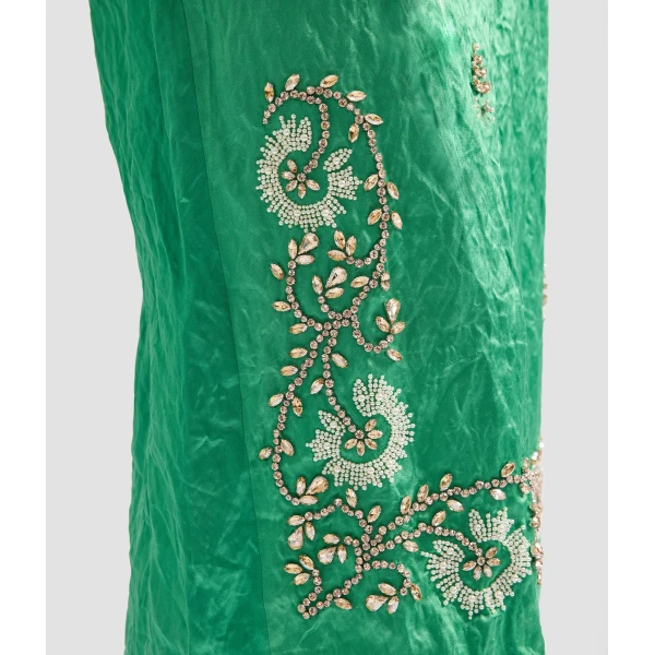 Erdem Embellished Textured Satin Midi Pencil Skirt - Skirts - British Romantic Luxury at Luxury Shoes 