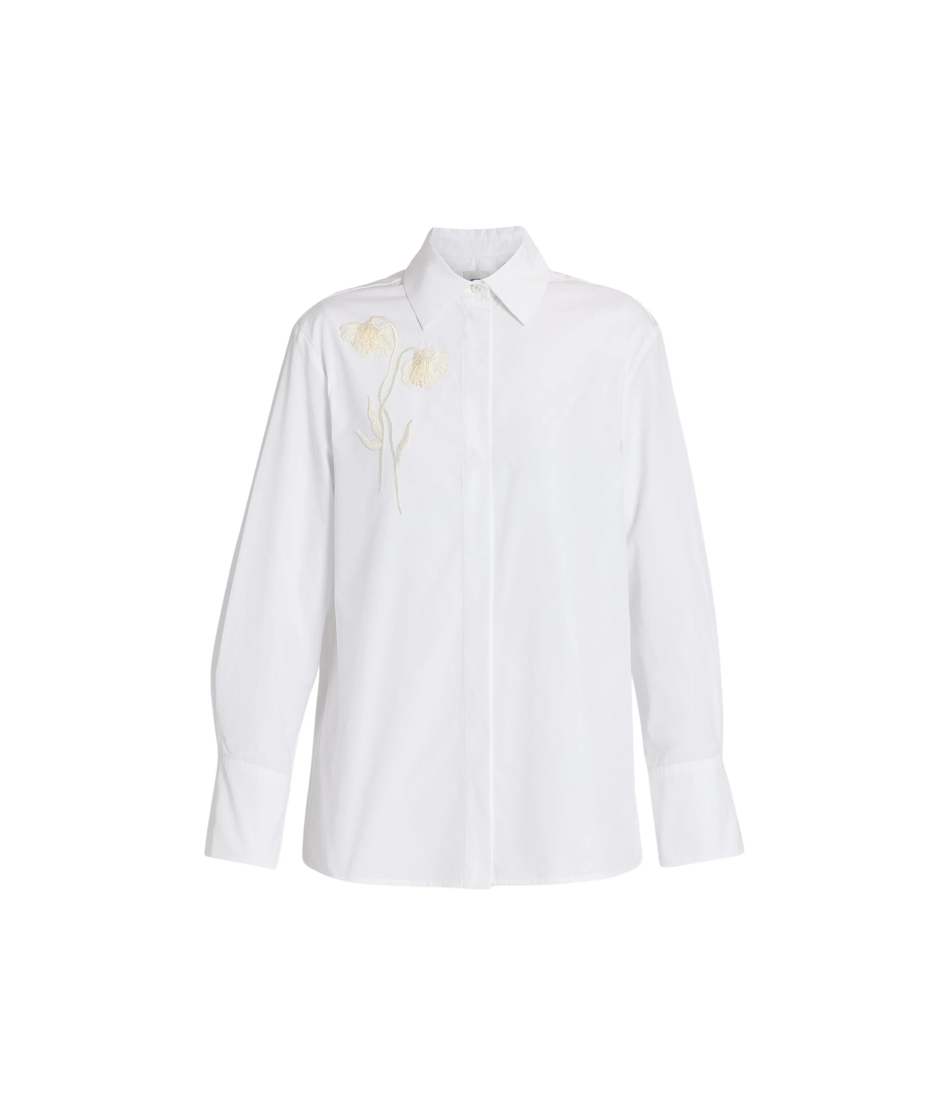 Erdem Embroidered Cotton Poplin Long Sleeve Shirt - Tops - British Romantic Luxury at Luxury Shoes 
