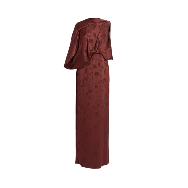 Erdem Floral Creponne Jacquard Drape Gown - Dresses - British Romantic Luxury at Luxury Shoes 
