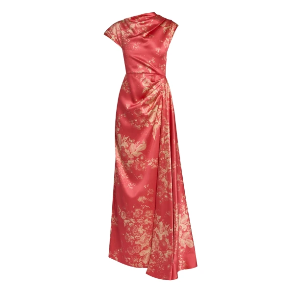 Erdem Floral Print Duchess Draped Gown - Dresses - British Romantic Luxury at Luxury Shoes 