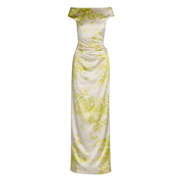 Erdem Floral Print Duchess Slashed Neckline Gown - Dresses - British Romantic Luxury at Luxury Shoes 