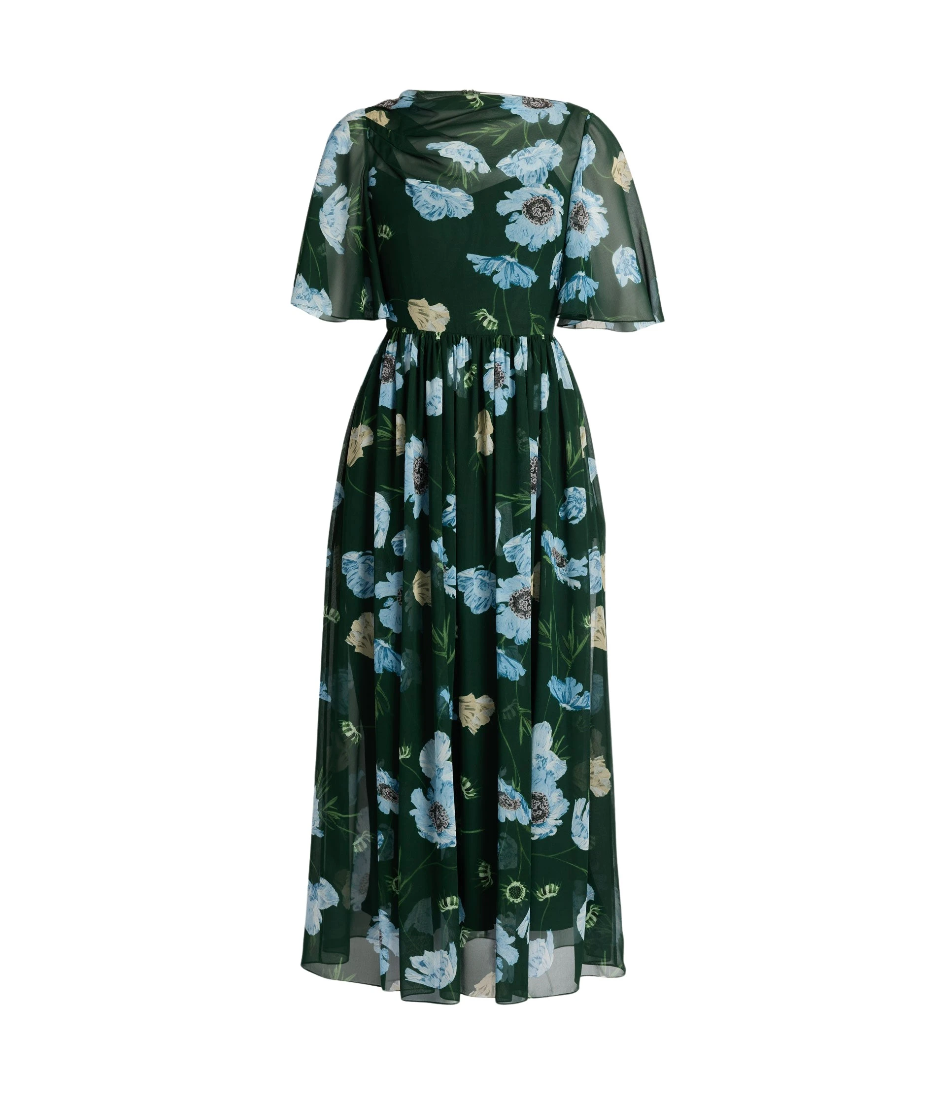 Erdem-Floral-Silk-Voile-Short-Sleeve-Midi-Dress-coveti91314_nobg Erdem Floral Silk Voile Short Sleeve Midi Dress - Dresses - British Romantic Luxury at Luxury Shoes