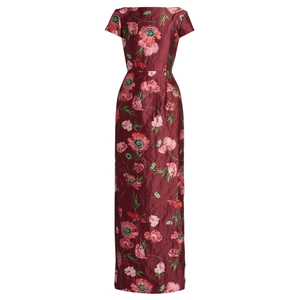 Erdem Floral Textured Satin Short Sleeve Gown - Dresses - British Romantic Luxury at Luxury Shoes 