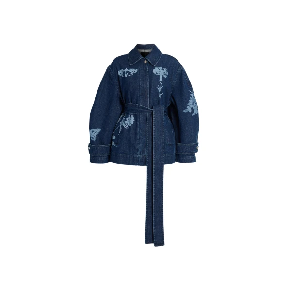 Erdem Indigo Denim Jacket - Jackets - British Romantic Luxury at Luxury Shoes 