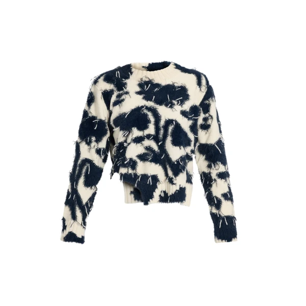 Erdem Textured Floral Knit Jumper - Knitwear - British Romantic Luxury at Luxury Shoes 