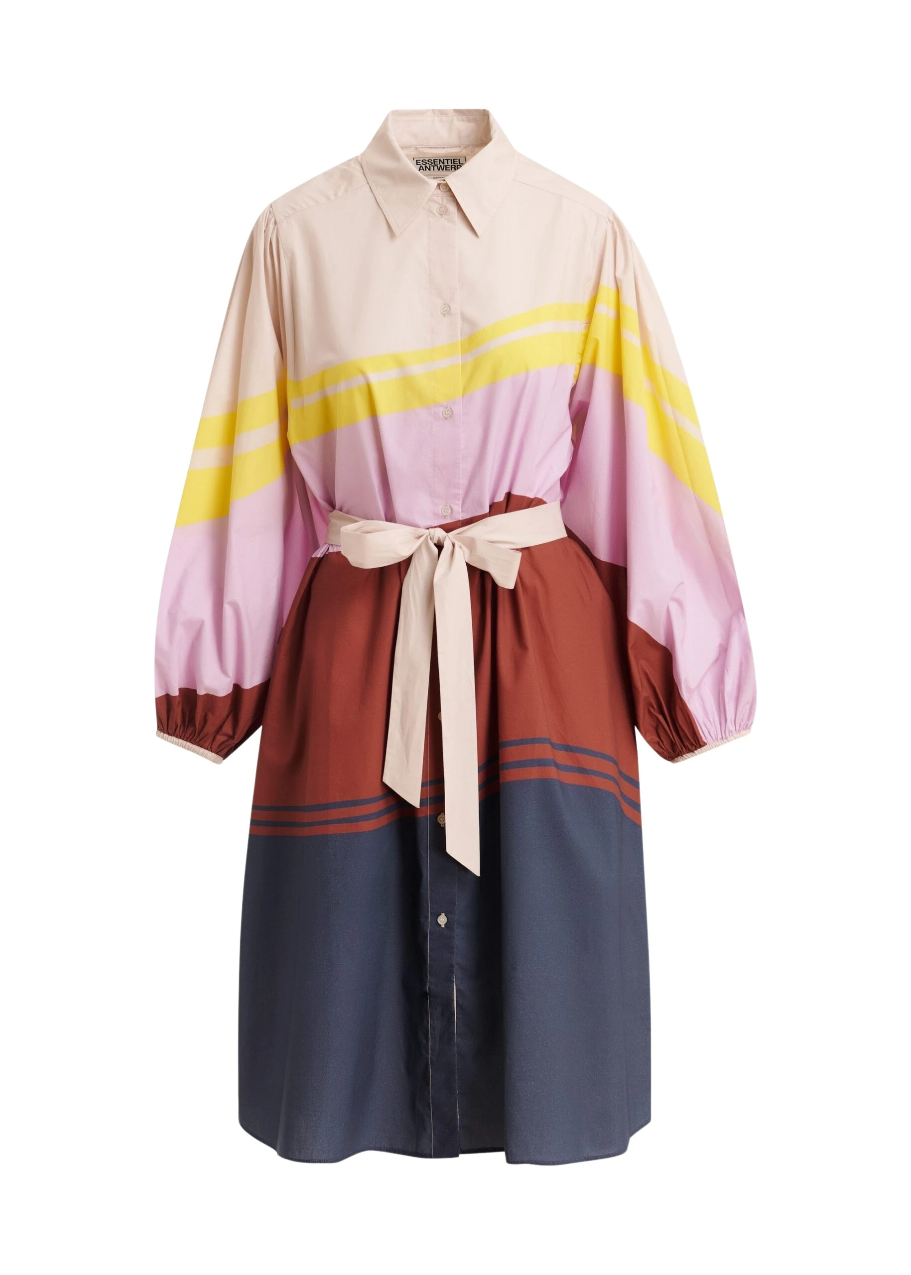 Essentiel-Antwerp-Cream-And-Multicolor-Oversized-Cotton-Shirt-Dress-With-Placed-Stripe-Print-scaled48846_nobg Essentiel Antwerp Cream And Multicolor Oversized Cotton Shirt Dress With Placed Stripe Print - Essentiel Antwerp Dresses - Colorful Belgian Design - Shop at Luxury Shoes