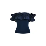 Essentiel-Antwerp-Dark-Blue-Off-Shoulder-Knit-Top-With-Ruffle-Trim-scaled79059_nobg Essentiel Antwerp Dark Blue Off-Shoulder Knit Top With Ruffle Trim - Essentiel Antwerp Tops - Colorful Belgian Design - Shop at Luxury Shoes