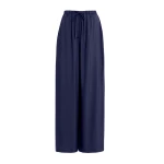 Essentiel Antwerp Dark Blue Relaxed-Fit Trousers With Drawstring Hems - Essentiel Antwerp Pants - Colorful Belgian Design - Shop at Luxury Shoes 