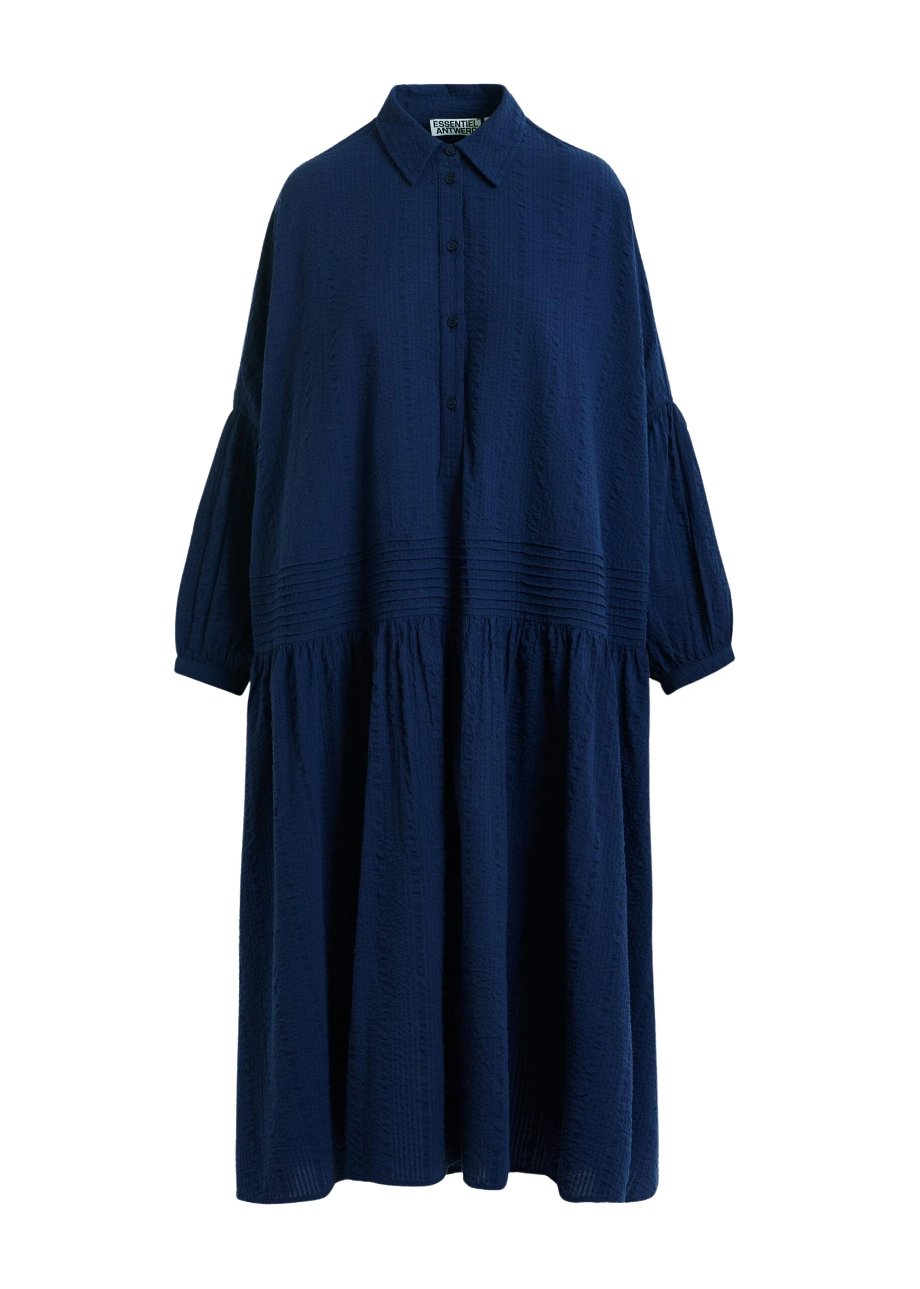 Essentiel-Antwerp-Dark-Blue-Shirt-Dress-With-Pleated-Waist-scaled21540_nobg Essentiel Antwerp Dark Blue Shirt Dress With Pleated Waist - Essentiel Antwerp Dresses - Colorful Belgian Design - Shop at Luxury Shoes