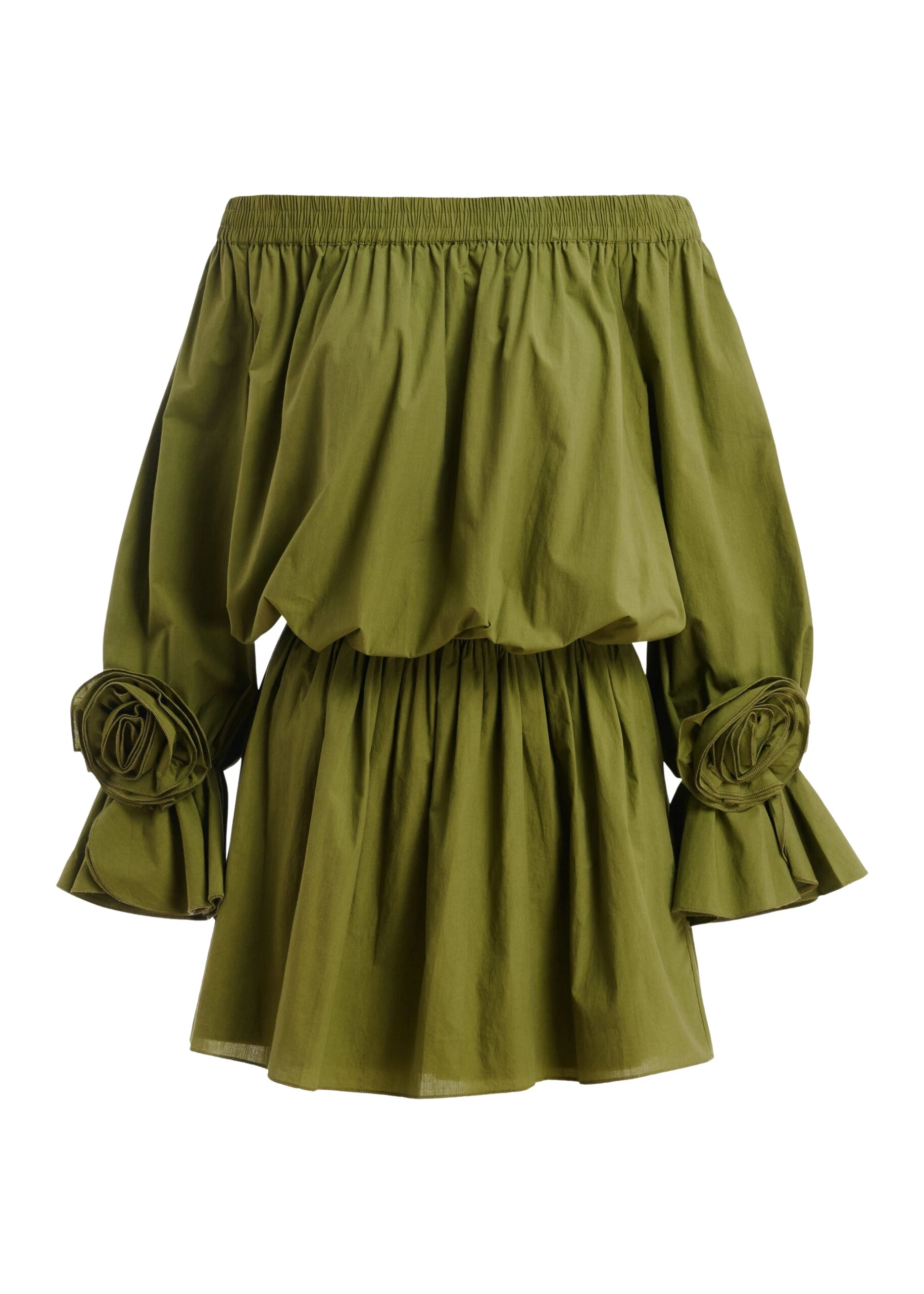 Essentiel-Antwerp-Green-Strapless-Cotton-Mini-Dress-With-Rosette-Details-scaled68776_nobg Essentiel Antwerp Green Strapless Cotton Mini Dress With Rosette Details - Essentiel Antwerp Dresses - Colorful Belgian Design - Shop at Luxury Shoes