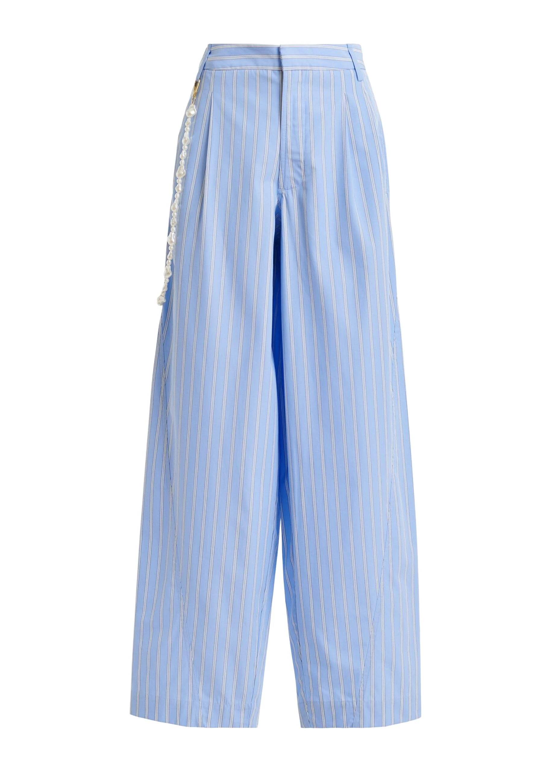Essentiel-Antwerp-Light-Blue-And-White-Tapered-Leg-Cotton-Pants-With-Detachable-Pearl-Belt-scaled69148_nobg Essentiel Antwerp Light Blue And White Tapered-Leg Cotton Pants With Detachable Pearl Belt - Essentiel Antwerp Pants - Colorful Belgian Design - Shop at Luxury Shoes