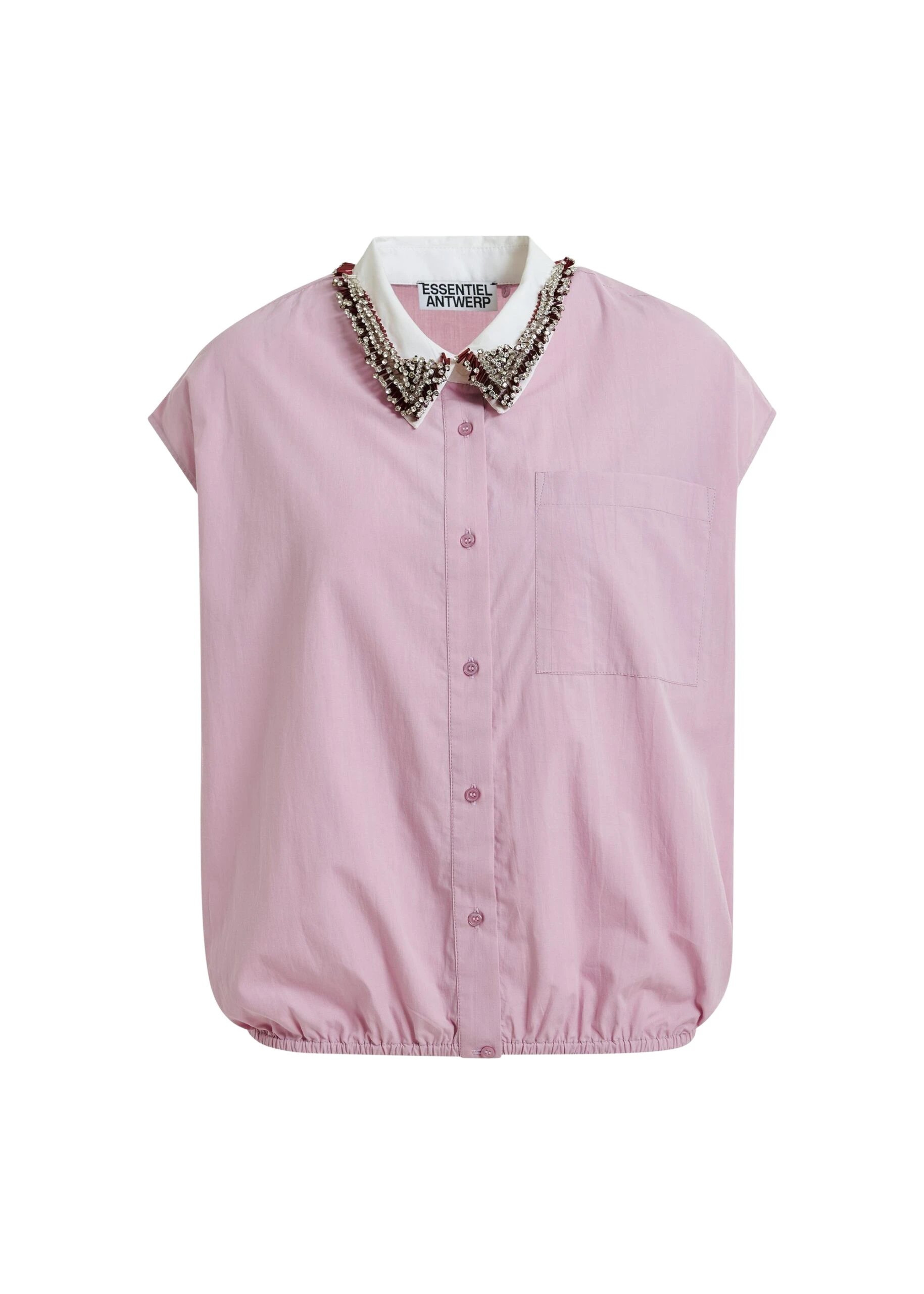 Essentiel-Antwerp-Lilac-Sleeveless-Cotton-Shirt-With-Embellished-Collar-scaled18653_nobg Essentiel Antwerp Lilac Sleeveless Cotton Shirt With Embellished Collar - Essentiel Antwerp Tops - Colorful Belgian Design - Shop at Luxury Shoes