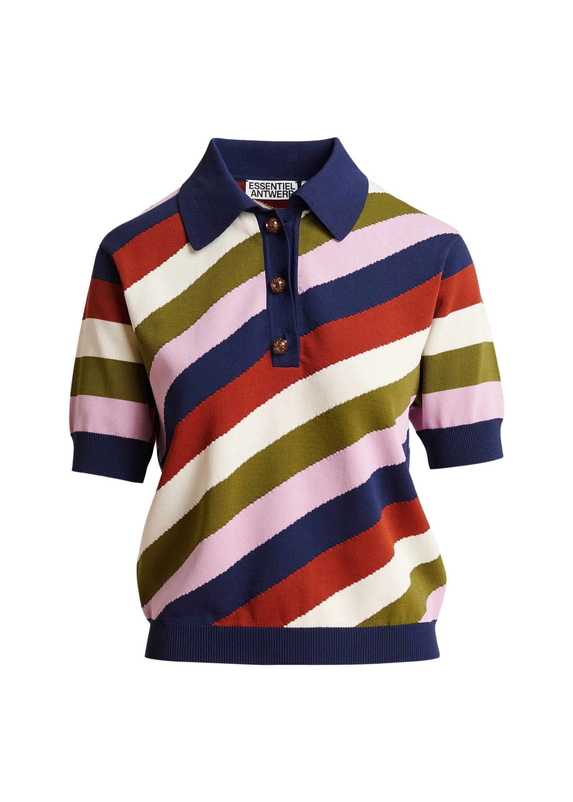 Essentiel-Antwerp-Navy-And-Multicolor-Striped-Knit-Polo-With-Constrasting-Buttons-scaled28933_nobg Essentiel Antwerp Navy And Multicolor Striped Knit Polo With Constrasting Buttons - Essentiel Antwerp Tops - Colorful Belgian Design - Shop at Luxury Shoes