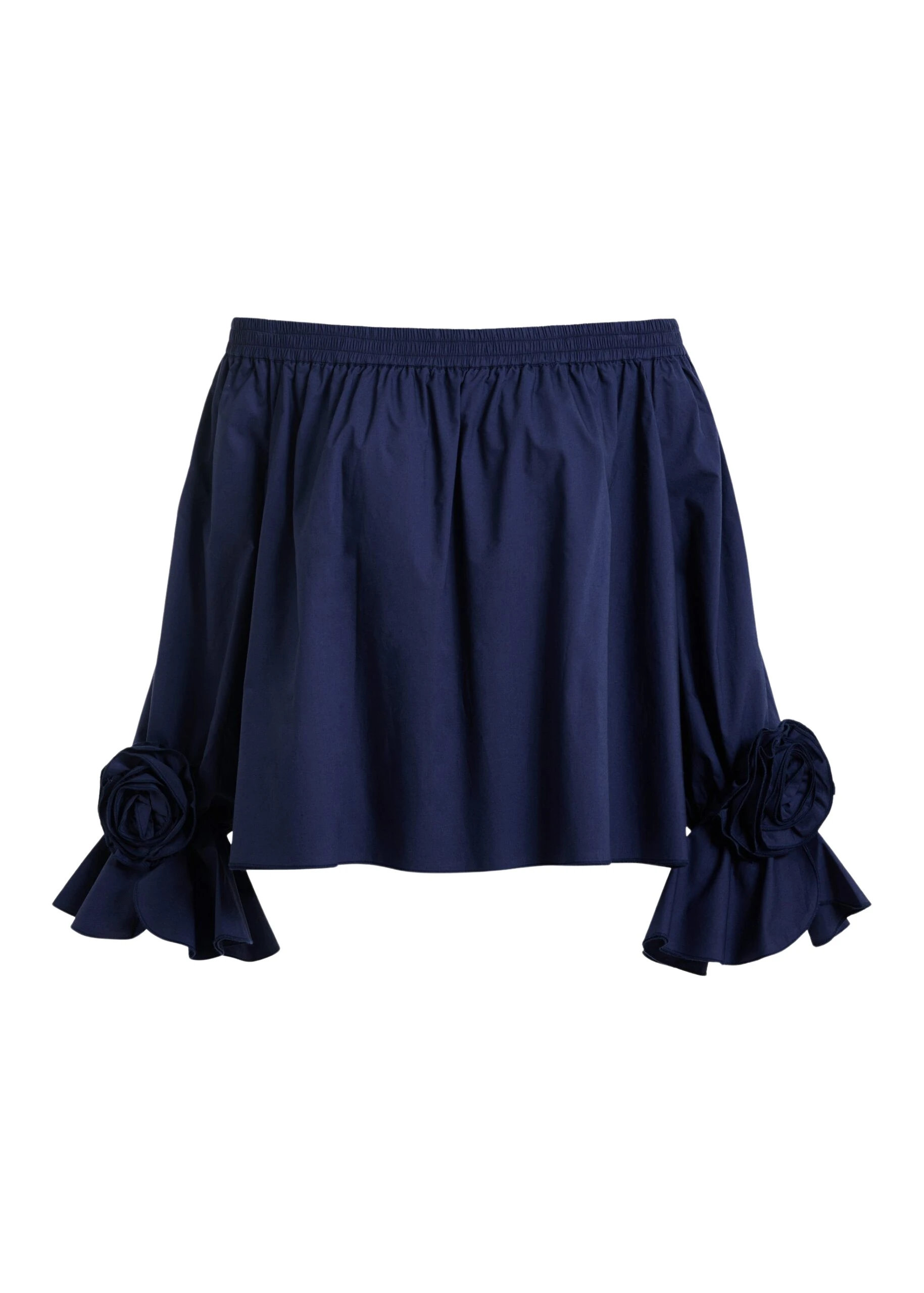 Essentiel-Antwerp-Navy-Strapless-Cotton-Top-With-Rosette-Details-scaled29914_nobg Essentiel Antwerp Navy Strapless Cotton Top With Rosette Details - Essentiel Antwerp Tops - Colorful Belgian Design - Shop at Luxury Shoes