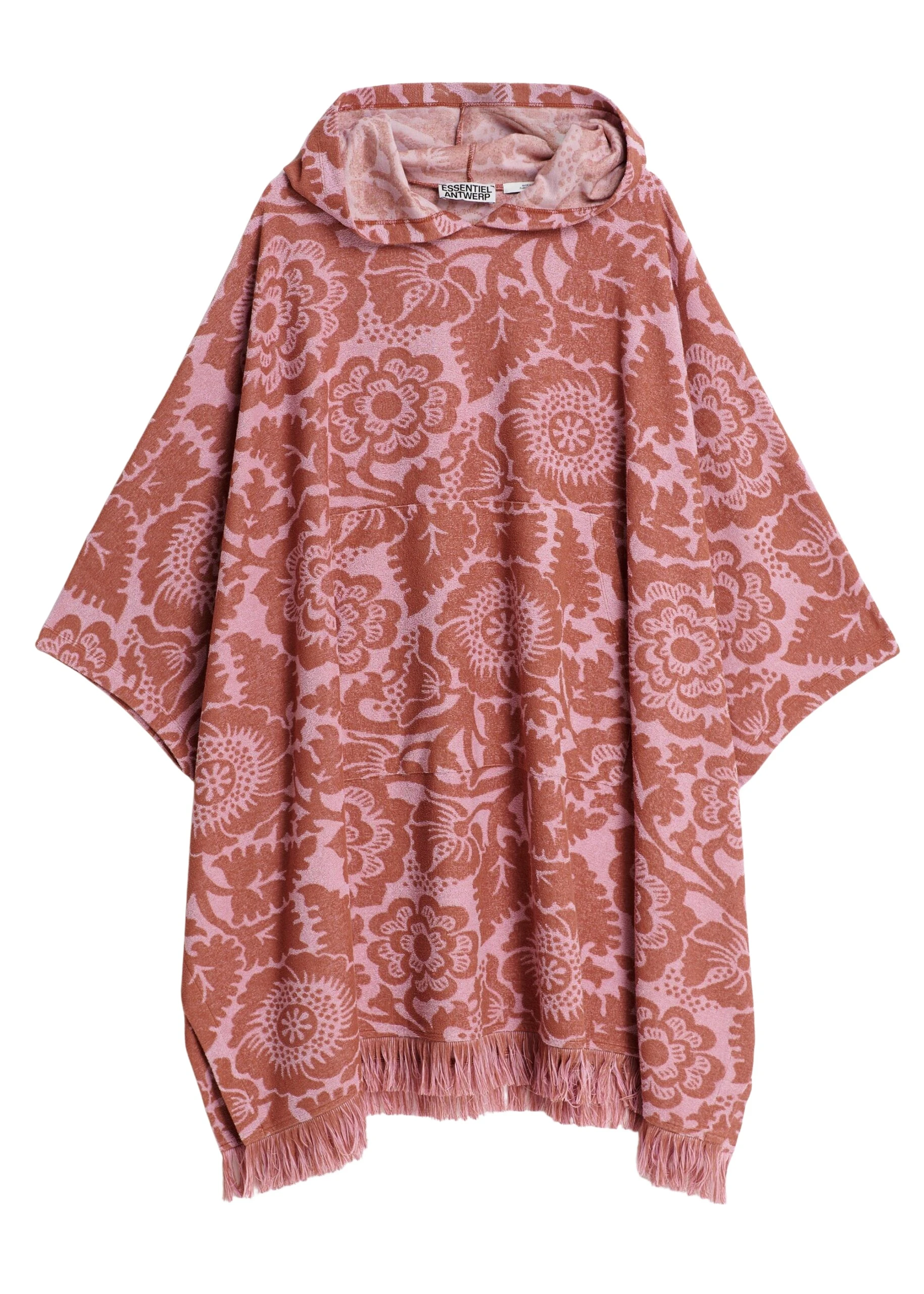 Essentiel-Antwerp-Pink-And-Brown-Floral-Jacquard-Cotton-Blend-Midi-Dress-With-Hood-scaled96704_nobg Essentiel Antwerp Pink And Brown Floral Jacquard Cotton-Blend Midi Dress With Hood - Essentiel Antwerp Dresses - Colorful Belgian Design - Shop at Luxury Shoes