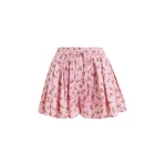 Essentiel Antwerp Pink And Brown Floral Print Cotton Shorts - Essentiel Antwerp Shorts - Colorful Belgian Design - Shop at Luxury Shoes 