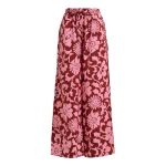 Essentiel Antwerp Pink And Dark Red Wide-Leg Pants With Contrast Stitching - Essentiel Antwerp Pants - Colorful Belgian Design - Shop at Luxury Shoes 