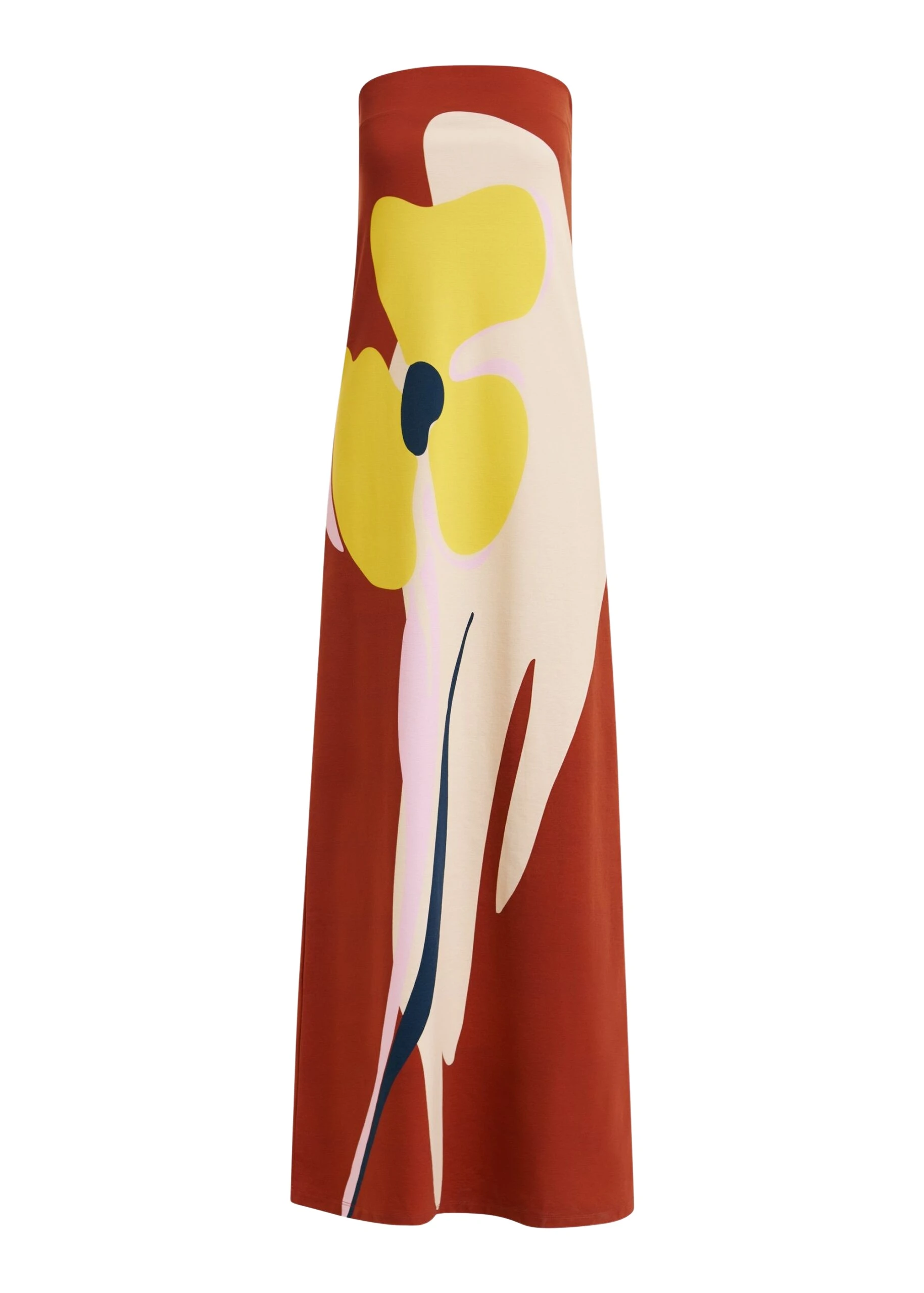 Essentiel-Antwerp-Rust-Cream-And-Yellow-Strapless-Maxi-Dress-With-Oversized-Floral-Print-scaled69333_nobg Essentiel Antwerp Rust