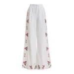 Essentiel Antwerp White And Multicolor Floral Embroidered Oversized Cotton Shirt - Essentiel Antwerp Tops - Colorful Belgian Design - Shop at Luxury Shoes 