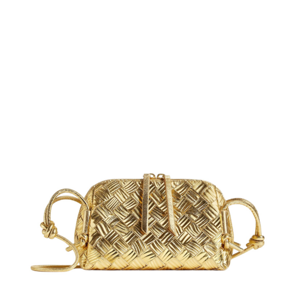 Khaite Women's Concert Pouch in Gold - Gold Clutch Bags - The Lotus Tote Bag - Shop at Luxury Shoes 