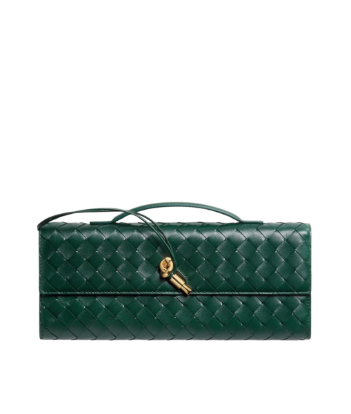 Khaite Women's Andiamo Clutch in Emerald green - Green Clutch Bags - The Lotus Tote Bag - Shop at Luxury Shoes 