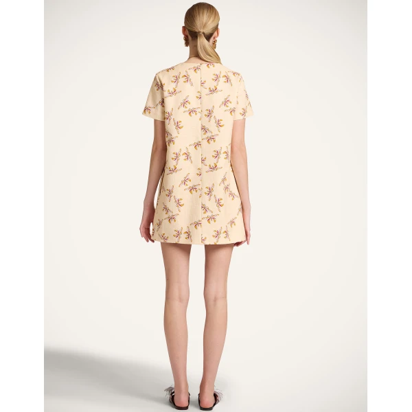 La DoubleJ Angelica Dress Queen Peony Blue in Punto Milano Jersey - Dresses - Milanese Maximalist Fashion at Luxury Shoes 