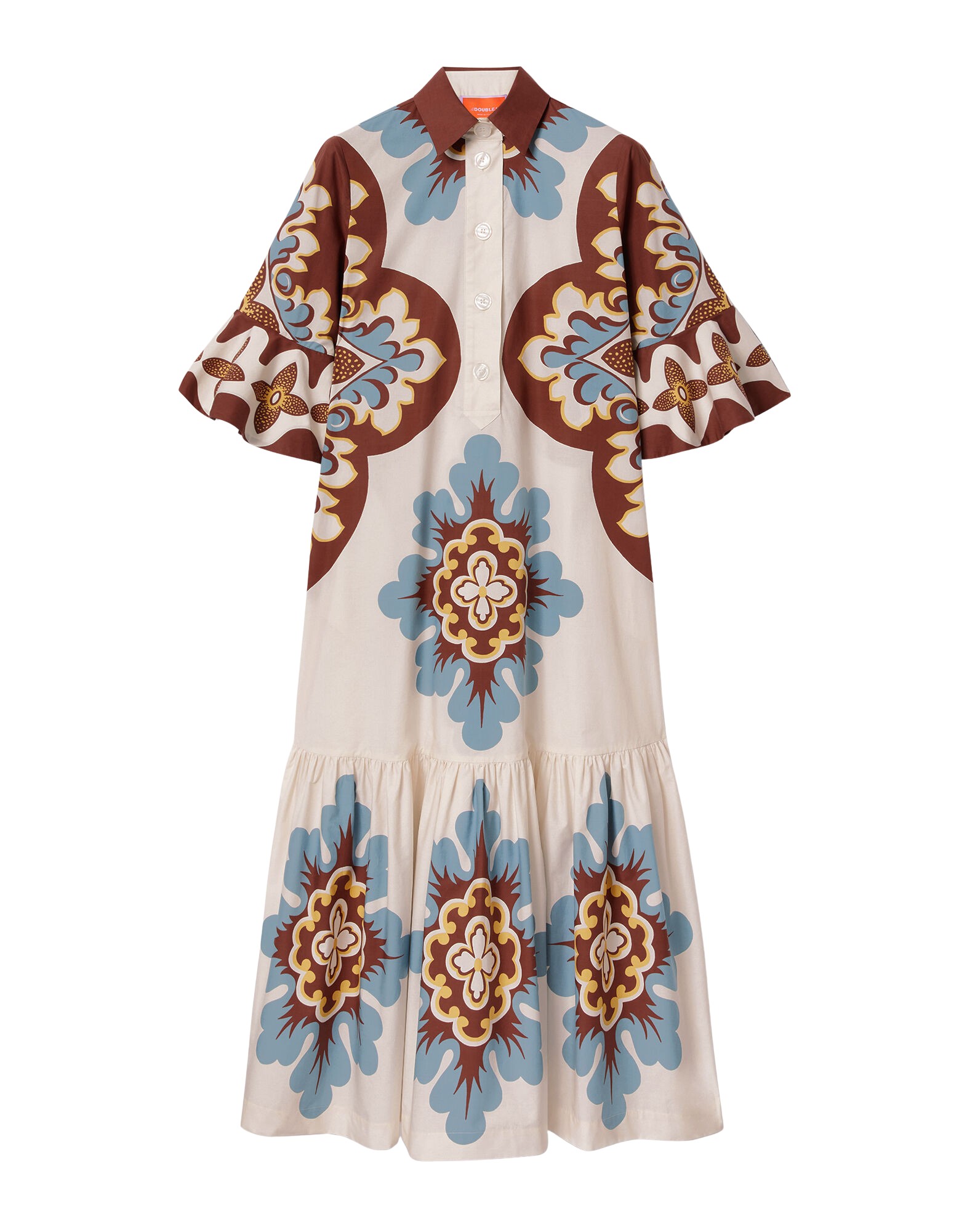 La-Double-J-Artemis-Dress-Palazzo-Placee-Chocolate-in-Cotton-Poplin16665_nobg La DoubleJ Artemis Dress Palazzo Placée Chocolate in Cotton Poplin - Dresses - Milanese Maximalist Fashion at Luxury Shoes