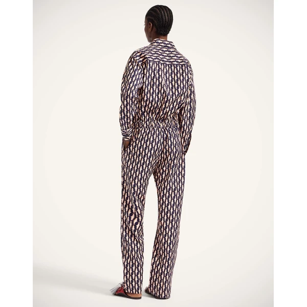 La DoubleJ Aviator Jumpsuit Pesciolini Blue in Summer Poplin -  - Milanese Maximalist Fashion at Luxury Shoes 