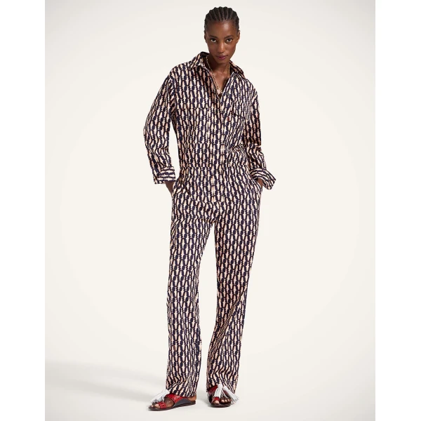 La DoubleJ Aviator Jumpsuit Pesciolini Blue in Summer Poplin -  - Milanese Maximalist Fashion at Luxury Shoes 