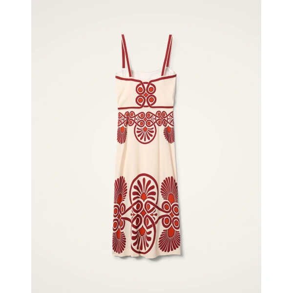 La DoubleJ Buy Me A Martini Dress Medallion Placée Cream in Envers Satin - Dresses - Milanese Maximalist Fashion at Luxury Shoes 