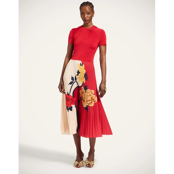 La DoubleJ Buy Me A Martini Dress Regalia Placée Red in Envers Satin - Dresses - Milanese Maximalist Fashion at Luxury Shoes 
