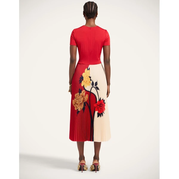La DoubleJ Buy Me A Martini Dress Regalia Placée Red in Envers Satin - Dresses - Milanese Maximalist Fashion at Luxury Shoes 