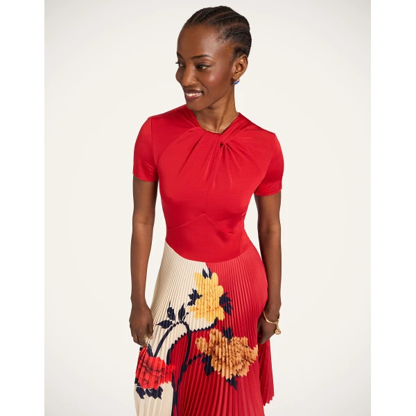 La DoubleJ Buy Me A Martini Dress Regalia Placée Red in Envers Satin - Dresses - Milanese Maximalist Fashion at Luxury Shoes 