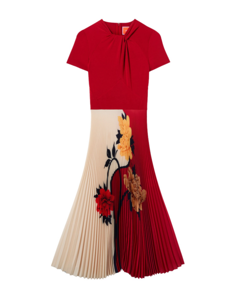 La DoubleJ Buy Me A Martini Dress Regalia Placée Red in Envers Satin - Dresses - Milanese Maximalist Fashion at Luxury Shoes 