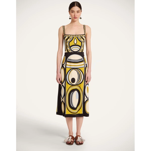 La DoubleJ Cerere Dress Farfalla Buttercream in Silk Chiffon - Dresses - Milanese Maximalist Fashion at Luxury Shoes 