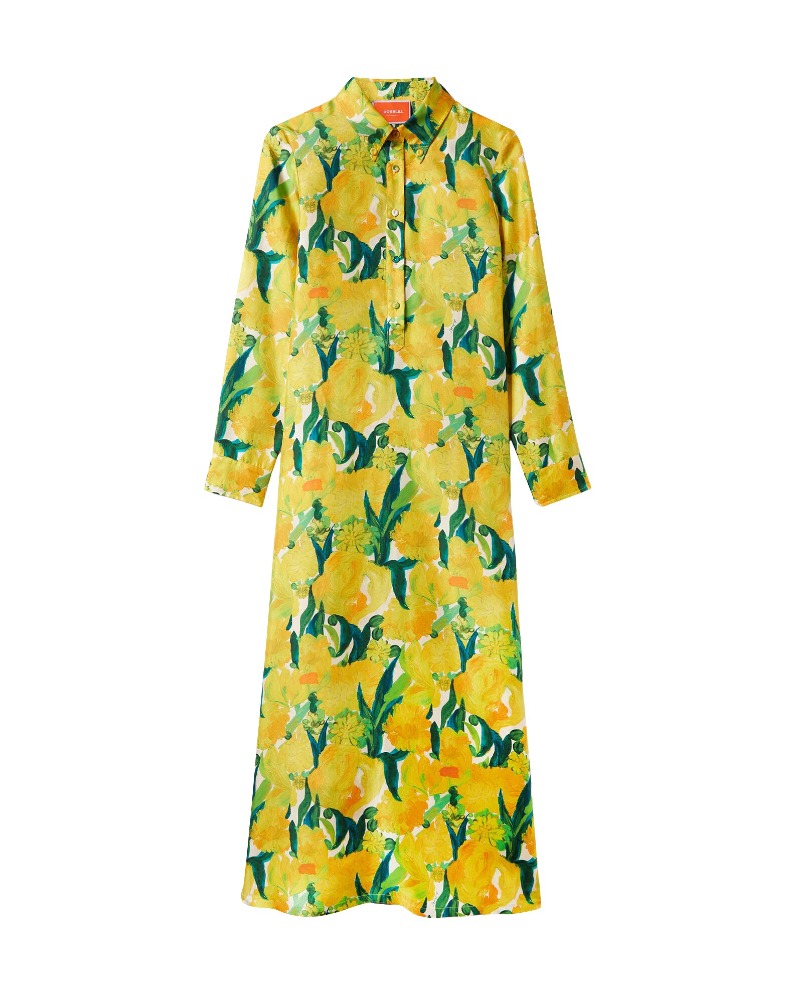 La-Double-J-Chemise-Swing-Dress-Zesty-Yellow-in-Silk-Twill54893_nobg La DoubleJ Chemise Swing Dress Zesty Yellow in Silk Twill - Dresses - Milanese Maximalist Fashion at Luxury Shoes